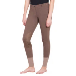 TuffRider Ladies Starter Lowrise Pull On Knee Patch Breeches -Best Equestrian Shop 100566 479 798 lava brown 1