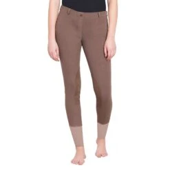 TuffRider Ladies Starter Lowrise Pull On Knee Patch Breeches -Best Equestrian Shop 100566 479 798 lava brown 2