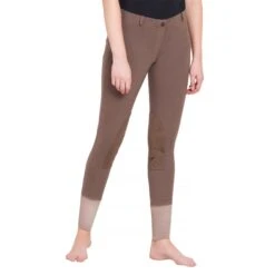 TuffRider Ladies Starter Lowrise Pull On Knee Patch Breeches -Best Equestrian Shop 100566 479 798 lava brown 3
