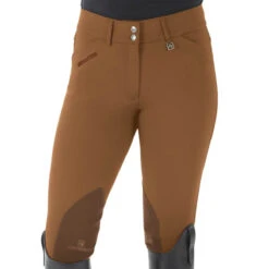 Romfh Ladies Sarafina Euro Seat Knee Patch Breeches -Best Equestrian Shop 468455 ERS Romfh.Ladies.Sarafina.Euro .Seat .KneePatch.Breech Classic.Maple