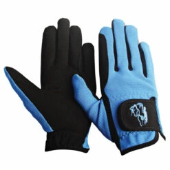 TuffRider Children's Performance Riding Gloves -Best Equestrian Shop 9215 tf kids.perf .glvs blue front