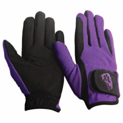 TuffRider Children's Performance Riding Gloves -Best Equestrian Shop 9215 tf kids.perf .glvs purple front