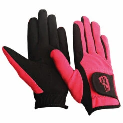 TuffRider Children's Performance Riding Gloves -Best Equestrian Shop 9215 tf kids.perf .glvs raspberry front