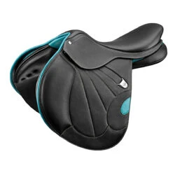 Bates Victrix Saddle With HART -Best Equestrian Shop Bates Victrix Blk.Aqua