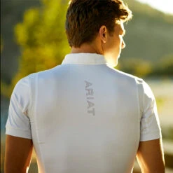 Ariat Men's TEK Short Sleeve Show Shirt -Best Equestrian Shop CopyofS20 MNS ENGL LaCunha Carmel Shot 02 1276