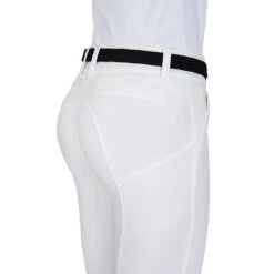 Equiline Women's X Shape Knee Grip Breech -Best Equestrian Shop EQline 181 N08674 XShapeKG White Closeup