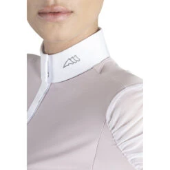 Equiline Women's GinnyG Competition Polo With Microstuds -Best Equestrian Shop EQline GinnyG.Show .Polo .Microstuds Violet.Ice Detail