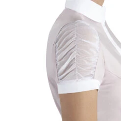 Equiline Women's GinnyG Competition Polo With Microstuds -Best Equestrian Shop EQline GinnyG.Show .Polo .Microstuds Violet.Ice Side