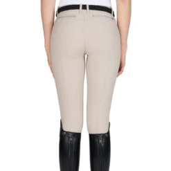 Equiline Women's Ash Riding Breeches With X-Grip Knee Patch -Best Equestrian Shop EQline N08698 Ash.XGripKP Beige Back