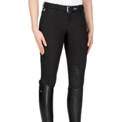 Equiline Women's Ash Riding Breeches With X-Grip Knee Patch -Best Equestrian Shop EQline N08698 Ash.XGripKP Black