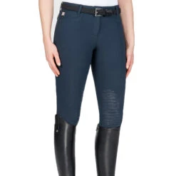 Equiline Women's Ash Riding Breeches With X-Grip Knee Patch -Best Equestrian Shop EQline N08698 Ash.XGripKP Blue