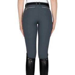 Equiline Women's Ash Riding Breeches With X-Grip Knee Patch -Best Equestrian Shop EQline N08698 Ash.XGripKP Grey Back