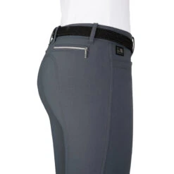 Equiline Women's Ash Riding Breeches With X-Grip Knee Patch -Best Equestrian Shop EQline N08698 Ash.XGripKP Grey Detail