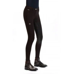 EGO 7 Women's Dressage FG Breech -Best Equestrian Shop Ego7 Dressage.FG .Breeches Chocolate Side