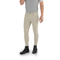 EGO 7 Men's Jumping EJ Knee Patch Breeches -Best Equestrian Shop Ego7 Jumping.EJ .For .Men Beige Front
