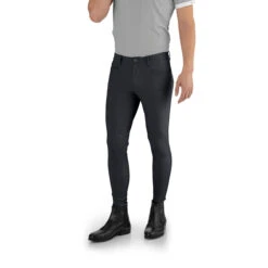 EGO 7 Men's Jumping EJ Knee Patch Breeches -Best Equestrian Shop Ego7 Jumping.EJ .For .Men Green.Grey Front