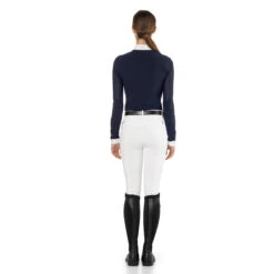 EGO 7 Women's Nina Long Sleeve Show Shirt -Best Equestrian Shop Ego7 Womens.Nina .LS .Show .Shirt Navy Back