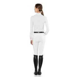 EGO 7 Women's Nina Long Sleeve Show Shirt -Best Equestrian Shop Ego7 Womens.Nina .LS .Show .Shirt White Back