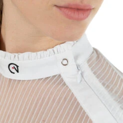EGO 7 Women's Nina Long Sleeve Show Shirt -Best Equestrian Shop Ego7 Womens.Nina .LS .Show .Shirt White Detail
