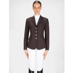 Equiline Women's GAIT Show Coat In X-Cool Evo -Best Equestrian Shop Equiline XCool brown 04133.1587582462.1280.1280