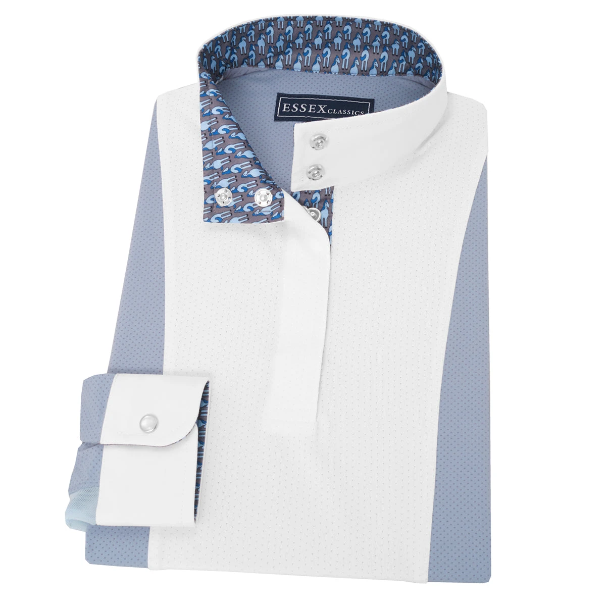 Essex Classics Girls "Looking Back" Luna Light Blue Performance Long Sleeve Show Shirt 1 Essex Classics Girls "Looking Back" Luna Light Blue Performance Long Sleeve Show Shirt