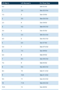 Equiline RudyK Leather Sneakers -Best Equestrian Shop Eu to US shoe size chart