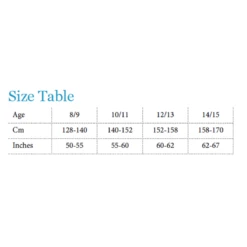 Equiline Girl's JinaK Knee Patch Breeches -Best Equestrian Shop JinaKsizeChart