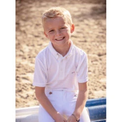 Jump'in Boy's Short Sleeve Gaston Competition Polo Shirt -Best Equestrian Shop Jump.In Boys.Gaston.Polo .Show .Shirt White.2