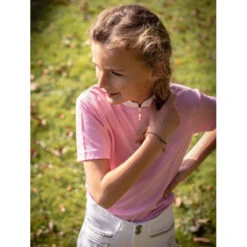 Jump'in Girls Short Sleeve Charlie Competition Polo Shirt -Best Equestrian Shop Jump.In Girls.Charlie.Polo .Show .Shirt Pink.2