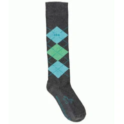 USG Karo Socks -Best Equestrian Shop KARO KL.USG Socks Lt.Grn .Grey Front