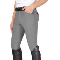 Vestrum Men's San Diego Knee Patch Breeches -Best Equestrian Shop M1015 65002 Vestrum San.Diego Mid.Grip .KP .Regular.Fit .Breech Medium.Grey 01