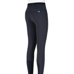 Equiline Girl's JinaK Knee Patch Breeches -Best Equestrian Shop N05021 EQline JinaK Blue Back