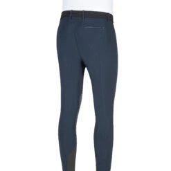 Equiline GrantK Men's B-Move Knee Grip Breeches -Best Equestrian Shop N08479 EQline GrentK Blue Back