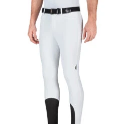 Equiline GrantK Men's B-Move Knee Grip Breeches -Best Equestrian Shop N08479 EQline GrentK White