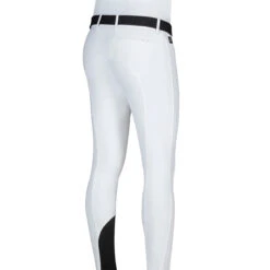 Equiline GrantK Men's B-Move Knee Grip Breeches -Best Equestrian Shop N08479 EQline GrentK White Back