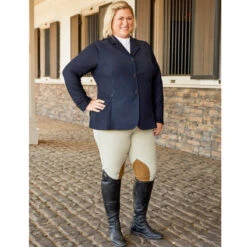 RJ Classics Harmony Ladies Plus Mesh Show Coat -Best Equestrian Shop RJ.Classics Womens.Harmony.Plus Front LS
