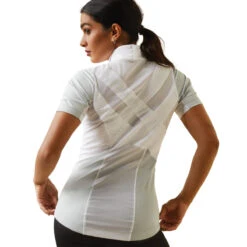 Ariat Womens Ascent 1/4 Zip Short Sleeve Show Shirt 28 Ariat Womens Ascent 1/4 Zip Short Sleeve Show Shirt -Best Equestrian Shop S23 WMS ENGL 10043400 back