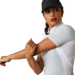 Ariat Womens Ascent 1/4 Zip Short Sleeve Show Shirt 27 Ariat Womens Ascent 1/4 Zip Short Sleeve Show Shirt -Best Equestrian Shop S23 WMS ENGL 10043400 detail01