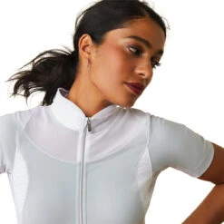 Ariat Womens Ascent 1/4 Zip Short Sleeve Show Shirt 25 Ariat Womens Ascent 1/4 Zip Short Sleeve Show Shirt -Best Equestrian Shop S23 WMS ENGL 10043400 detail03
