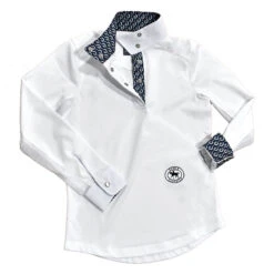 Essex Classics Ladies "Owls" Talent Yarn Wrap Collar Long Sleeve Show Shirt -Best Equestrian Shop SRL44 W1 01
