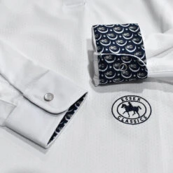 Essex Classics Ladies "Owls" Talent Yarn Wrap Collar Long Sleeve Show Shirt -Best Equestrian Shop SRL44 W1 02