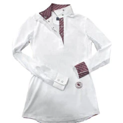 Essex Classics Ladies "Owls" Talent Yarn Wrap Collar Long Sleeve Show Shirt -Best Equestrian Shop SRL44 W2 02