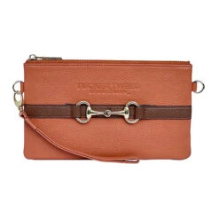 Tucker Tweed Equestrian Wellington Wristlet -Best Equestrian Shop TT WW TC.SB Terracotta.Saddle.Brown