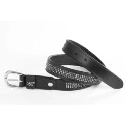 USG Princess Belts -Best Equestrian Shop UB020 KL.USG Princess.Belt Blk.w.Grey .Crystals Front