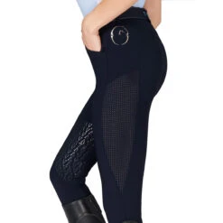 Vestrum Women's Ischia Knee Grip Breeches -Best Equestrian Shop Vestrum Ischia.Knee .Patch .Breeches Navy Mesh
