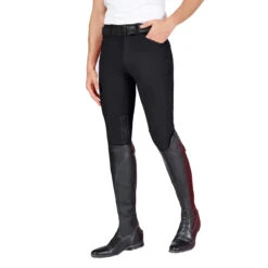 Vestrum Men's San Diego Knee Patch Breeches -Best Equestrian Shop Vestrum San.Diego .Knee .Grip .Breech Black Front