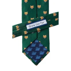 Wild Attire Inc. Stone Cold Fox Green Silk Tie -Best Equestrian Shop WIild.Attire.Inc green silk stone cold fox AL301553 03