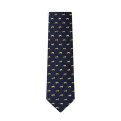 Wild Attire Inc. Hold Your Horses Navy Blue Silk Tie -Best Equestrian Shop Wild.Attire.Inc navy blue silk hold your horses AL301488 1