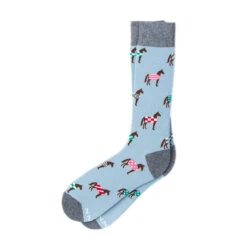 Wild Attire Inc. Horsin' Around Carded Cotton Socks -Best Equestrian Shop Wild.Attire.Inc pale blue carded cotton horsin around 01