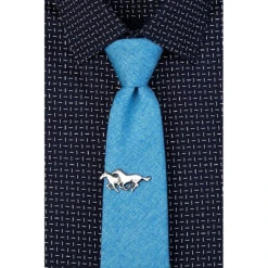 Wild Attire Inc. Wild Horses Antiquated Silver Metal Tie Bar -Best Equestrian Shop antiqued silver metal wild horses 03